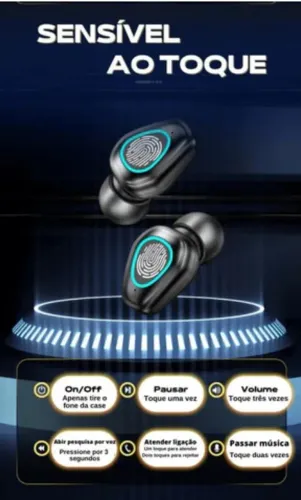Fone de Ouvido Bluetooth TwS
