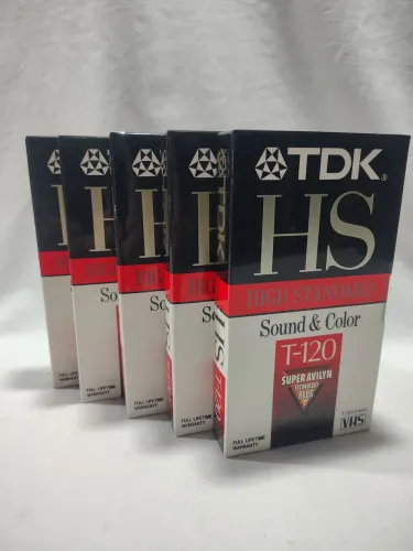 Lote de Fitas VHS TDK High Standard T-120 (5) Lacradas 