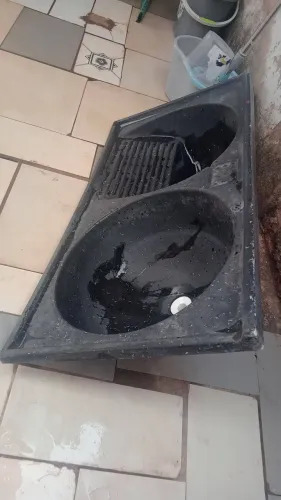 Tanque duplo em mármore sintético