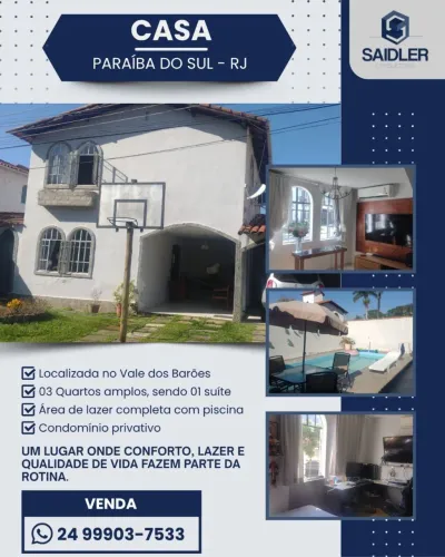 Ampla casa no Vale dos Barões - Três Rios-RJ