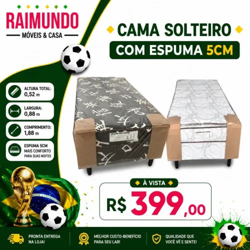 Cama box solteiro com espuma