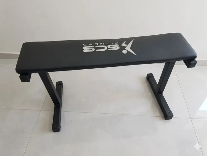 Banco Reto Musculação SCS Fitness - Estrutura de Ferro Impecável