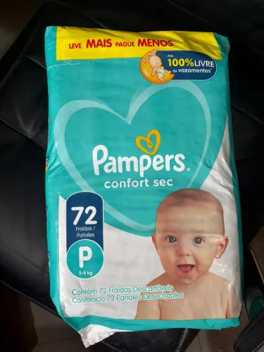 Fralda Pampers confort sec c/ 72 unidades