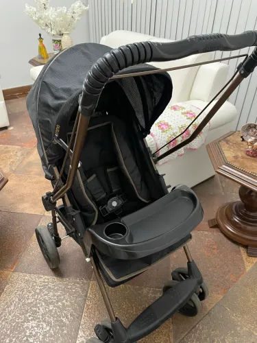 Carrinho Galzerano Milano 2 Reversível - Preto/Dourado | Ótimo Estado