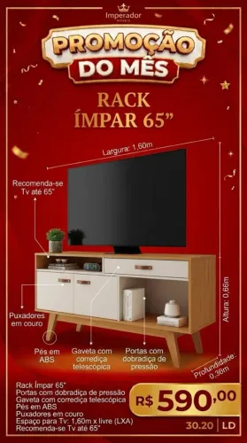 Rack para TV até 65 (Pagamento na entrega)