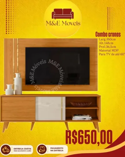 Combo rack e painel para tv de até 60 polegadas