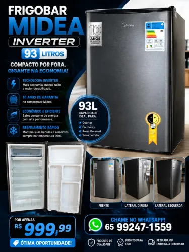 Frigobar inverter Mideia 93L
