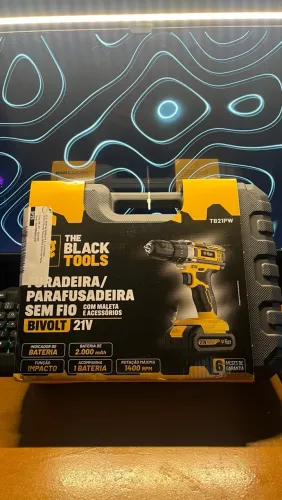 Parafusadeira e Furadeira The Black Tools com Acessórios