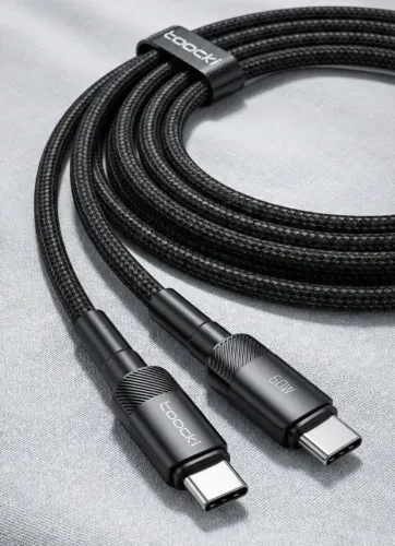 Cabo Toocki Tipo C para Tipo C 60W 3A Carregamento Turbo PD 3.0 (2 Metros)