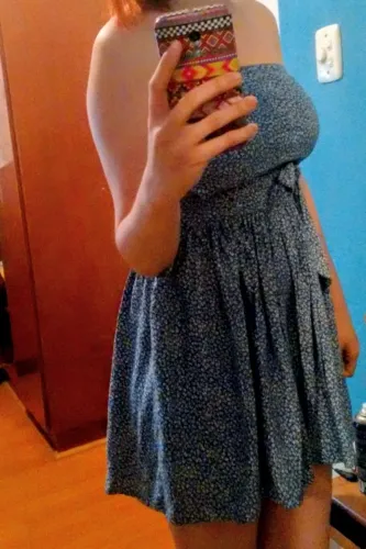 Vestido azul rodado - forever 21