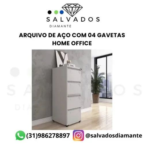 Arquivo De Aço 04 Gavetas Home Office - NOVO