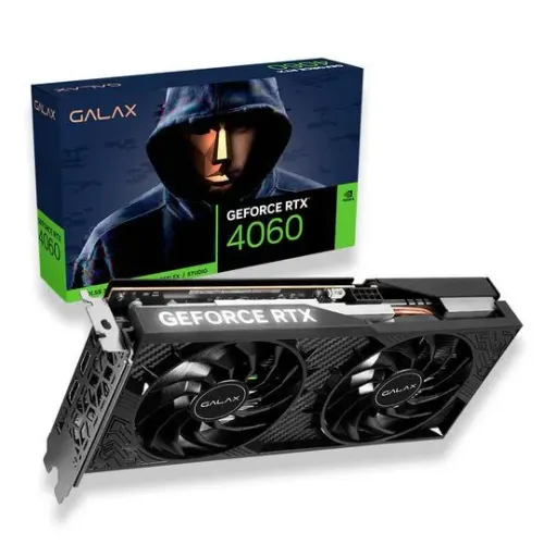 Placa de vídeo Geforce RTX 4060 8GB da Galaxy na caixa