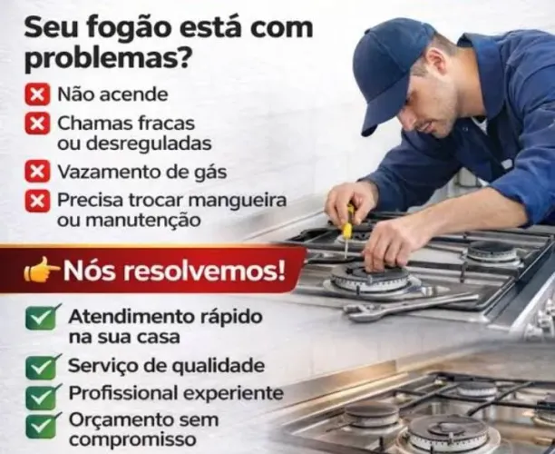 Consertos a domicílio de fogão/fornos/chapas e muito mais