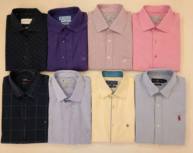 Lote com 8 Camisas Sociais Originais Dudalina, Aramis e Polo Ralph Lauren - Tam. P (38)