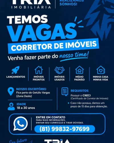 Vaga para Corretor de Imóveis