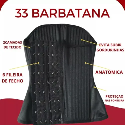 Cinta Modeladora com 33 Barbatanas - para uso pós-cirúrgico ou para correção de postura