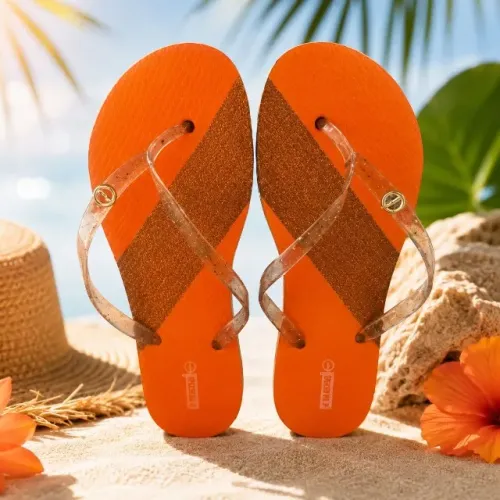 Chinelo HV Prata Laranja - Tamanho 37/38
