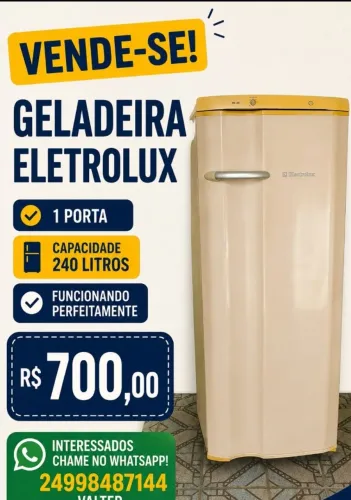 Vendo geladeira de uma porta Electrolux funcionando perfeitamente 240lt 700 reais