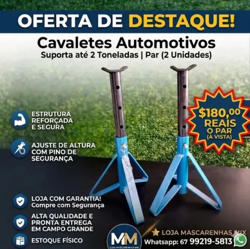 Cavaletes Automotivo (Kit 2 unidades) Suporte Veículos até 2 Toneladas. Cod:009