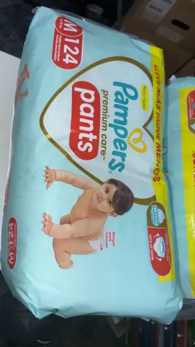 Fraldas Pampers Premium Care Pants M - Pacote com 124 unidades