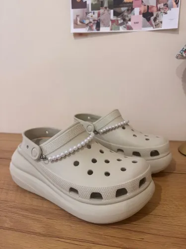 crocs plataforma bege original tam 37