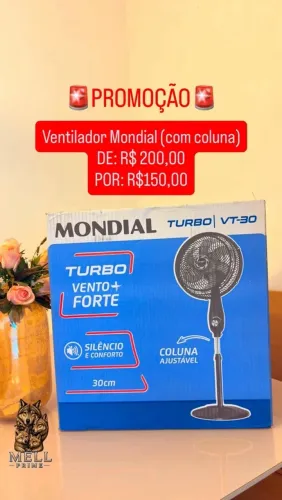 VENTILADOR MONDIAL TURBO VT30 | NOVO, LACRADO, COM NOTA FISCAL E GARANTIA