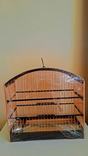 Gaiola de passeio, amadeirada peroba 35 cm envernizada fino acabamento. 