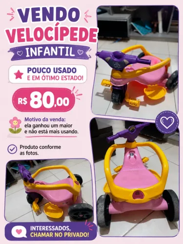 Velocípede infantil menina 