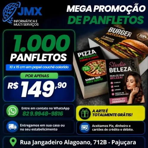 MEGA PROMOÇÃO DE PANFLETOS PERSONALIZADOS - ARTE GRÁTIS