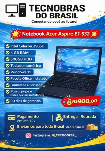 Notebook Acer com teclado numérico 