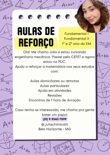 AULAS DE REFORÇO DE MATEMÁTICA