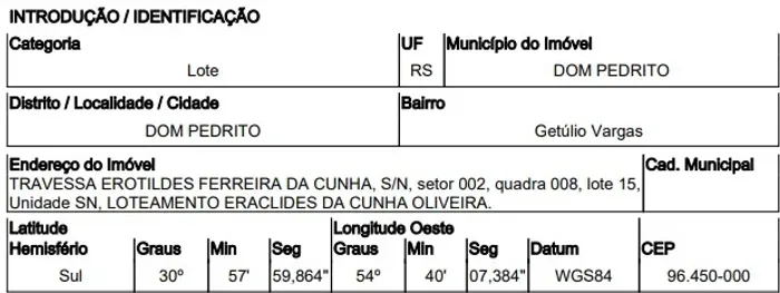 Negócio imperdível Terreno no Getulio Vargas, Dom Pedrito - RS, Nº 00, 176m² | Venda Dire