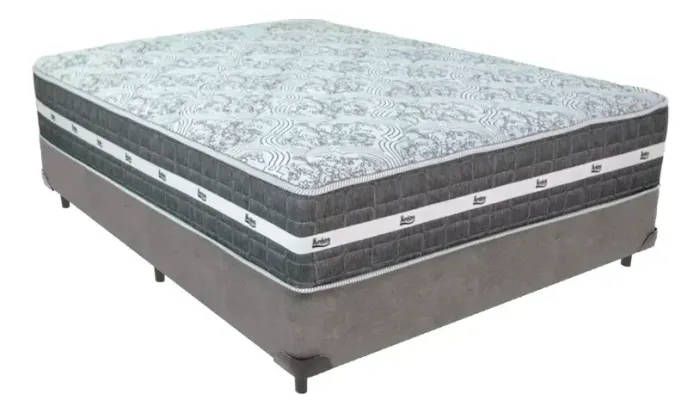 Cama Box Casal com Colchão Casal Cinza - Completa e Confortável