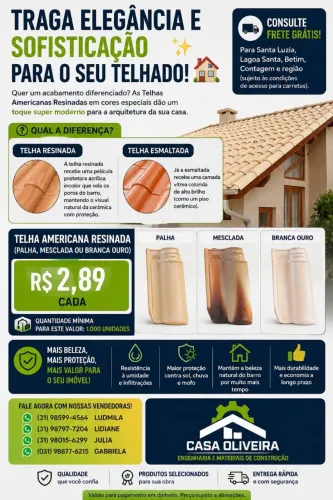 Telha americana resinada ( ler descrição)