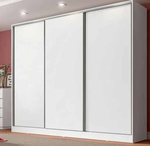 Guarda roupa 3 portas de correr branco