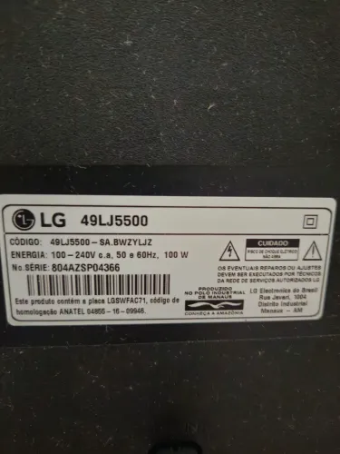 Tv lg 49 polegadas COM DEFEITO 