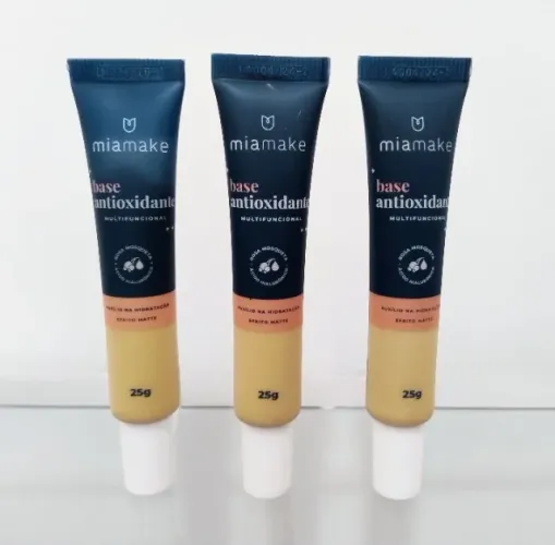 Kit com 3 Bases líquidas MiaMake Base Antioxidante Multifuncional cor 4 Bege Médio - 25g