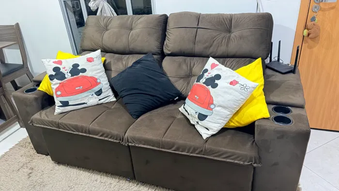 Sofá retrátil e inclinável molas ensacadas 