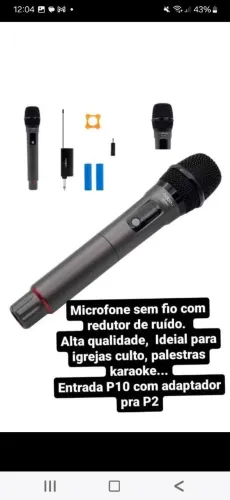 Microfone Recarregável Sem Fio ENTREGA GRÁTIS 