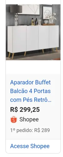 Aparador branco 4 portas