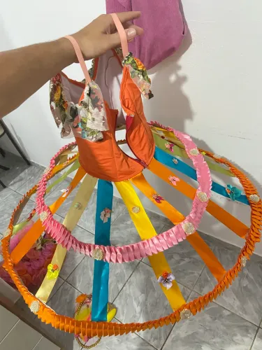 Fantasia de Carnaval Infantil Feminina - 8 anos (Conjunto Completo)