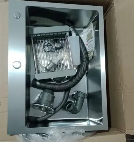 Cuba Pia Gourmet 60x45 Inox Escovado Quadrada C/ Acessórios