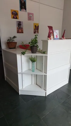 Balcão de recepção em L