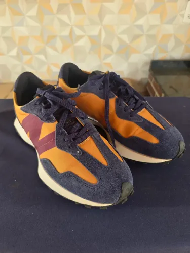 new balance 327 azul/laranja