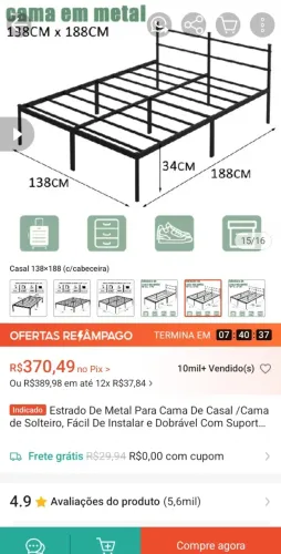 Cama de casal reforçada