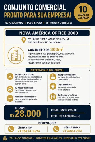 Conjunto de 300m2 no Nova América Office