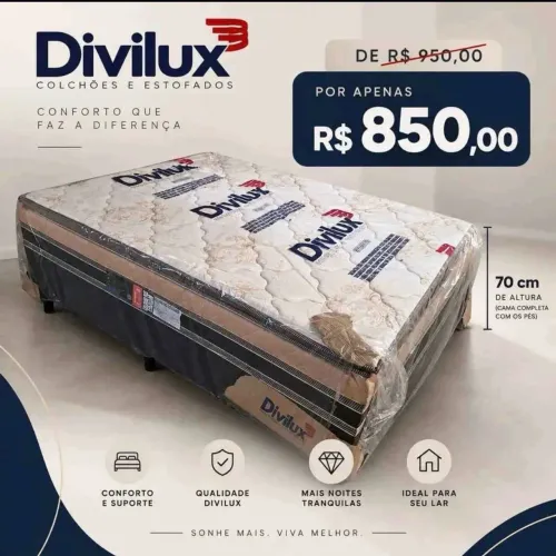CAMA BOX CASAL COM PILLOW NOVAS
