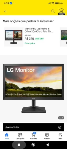Monitor lg 19" 49cm
