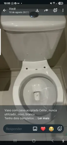 Vaso sanitário completo com caixa acoplada Celite