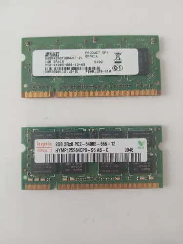 Memória Ram ddr2 3gb (2 + 1gb) Notebook